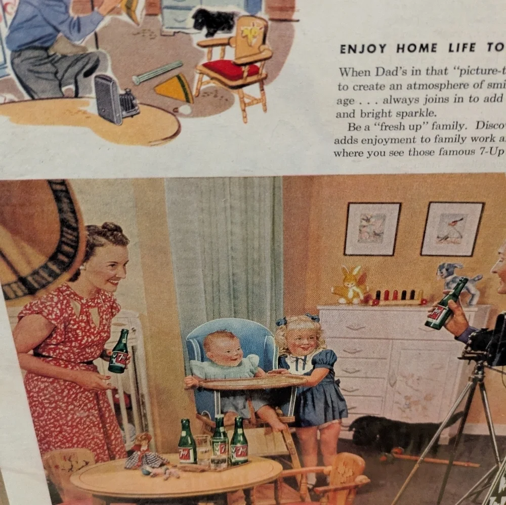 Vintage Seven-Up Advertisement Poster April 3 1948 11x14